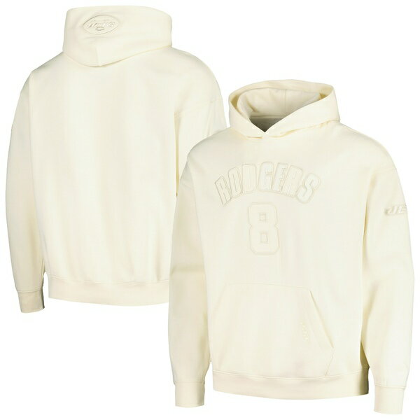 プロスタンダード メンズ パーカー スウェットシャツ アウター Aaron Rodgers New York Jets Pro Standard Player Name Number Pullover Hoodie Cream