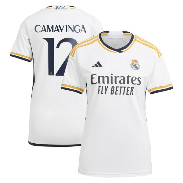 アディダス レディース ユニフォーム トップス Eduardo Camavinga Real Madrid adidas Women 039 s 2023/24 Home Replica Jersey White