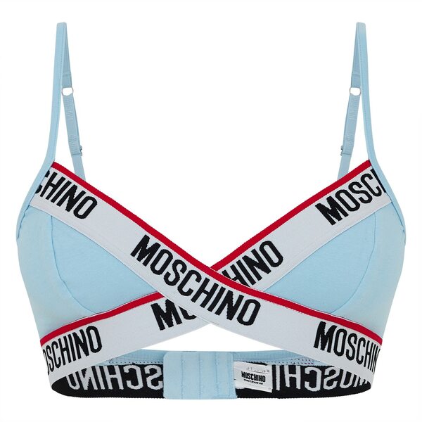 【送料無料】 モスキーノ レディース ランニング スポーツ Tape Triangle Bra Blue A0332