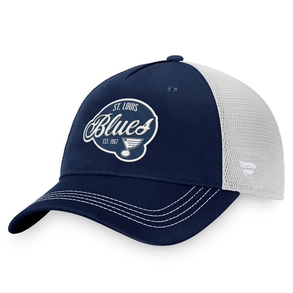 t@ieBNX fB[X Xq ANZT[ St. Louis Blues Fanatics Branded Women's Fundamental Trucker Adjustable Hat Navy/White