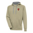 【送料無料】 アンティグア メンズ パーカー・スウェットシャツ アウター Indiana Hoosiers Antigua Victory Pullover Hoodie Khaki