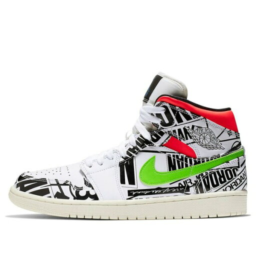 Air Jordan ジョーダン メンズ スニーカー 【Air Jordan 1 Mid 'Over-Print Logos' 554724-119】 サイズ US_9.5(27.5cm) Air Jordan ジョーダン メンズ スニーカー 【Air Jordan 1 Mid 'Over-Print Logos' 554724-119】 サイズ US_9.5(27.5cm)