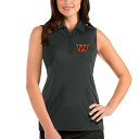 アンティグア レディース ポロシャツ トップス Washington Commanders Antigua Women's Sleeveless Tribute Polo Charcoal