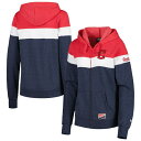 ニューエラ レディース パーカー・スウェットシャツ アウター Cleveland Guardians New Era Women's Colorblock FullZip Hoodie Jacket Heather Navy