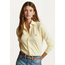 ラルフローレン レディース シャツ トップス SLIM FIT KNIT COTTON OXFORD SHIRT - Button-down blouse - wicket yellow(4)