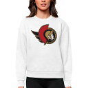 アンティグア レディース パーカー・スウェットシャツ アウター Ottawa Senators Antigua Women's Team Logo Victory Crewneck Pullover Sweatshirt White