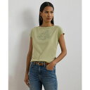 ラルフローレン レディース カットソー トップス Women's Embroidered Jersey Tee Light Olive(4)