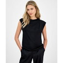 アンクライン レディース カットソー トップス Women's Pleated Cap-Sleeve Top Anne Black