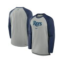 ナイキ メンズ シャツ トップス Men's Heather Gray/Navy Tampa Bay Rays Authentic Collection Game Time Raglan Performance Long Sleeve T-Shirt Heather Gray/Navy(4)