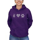 エルエーポップアート レディース パーカー・スウェットシャツ アウター Women's Peace Love Dogs Word Art Hooded Swea...