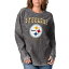 Х󥯥 ǥ ѡåȥ  Pittsburgh Steelers GIII 4Her by Carl Banks Women's Comfy Cord Pullover Sweatshirt Black
