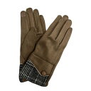 マーカスアドレール レディース 手袋 アクセサリー Plaid Cuff Faux Suede Touchscreen Glove Camel