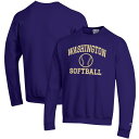 チャンピオン メンズ パーカー スウェットシャツ アウター Washington Huskies Champion Softball Icon Crewneck Pullover Sweatshirt Purple