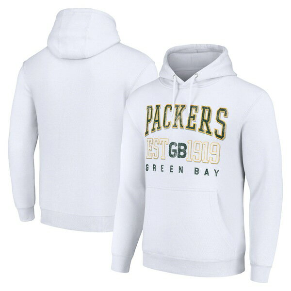 スターター メンズ パーカー スウェットシャツ アウター Green Bay Packers Starter Unisex Throwback Logo Pullover Hoodie White
