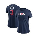 ナイキ レディース Tシャツ トップス Women's Mookie Betts Navy USA Baseball 2023 World Baseball C...