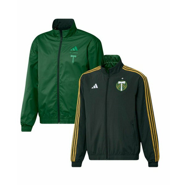 アディダス メンズ ジャケット&ブルゾン アウター Men's Green Portland Timbers 2023 On-Field Anthem Full-Zip Reversible Team Jacket Green