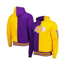 ミッチェル&ネス メンズ パーカー・スウェットシャツ アウター Men's Purple, Gold Los Angeles Lakers Hardwood Classics Split Pullover Hoodie Purple, Gold(4)