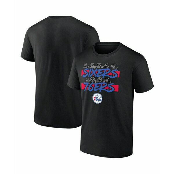 ファナティクス メンズ シャツ トップス Men's Black Philadelphia 76ers Count Hometown Collection T-shirt Black