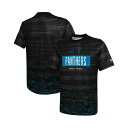 ニューエラ メンズ シャツ トップス Men's Black Carolina Panthers Combine Authentic Sweep T-shirt Black