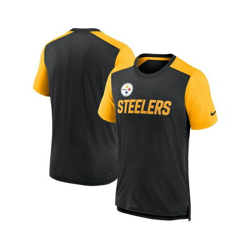 ナイキ メンズ シャツ トップス Men's Heathered Black, Heathered Gold Pittsburgh Steelers Color Block Team Name T-shirt Heathered Black, Heathered Gold ナイキ メンズ シャツ トップス Men's Heathered Black, Heathered Gold Pittsburgh Steelers Color Block Team Name T-shirt Heathered Black, Heathered Gold