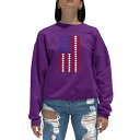 エルエーポップアート レディース パーカー・スウェットシャツ アウター Women's Word Art Heart Flag Crewneck Sweatsh...