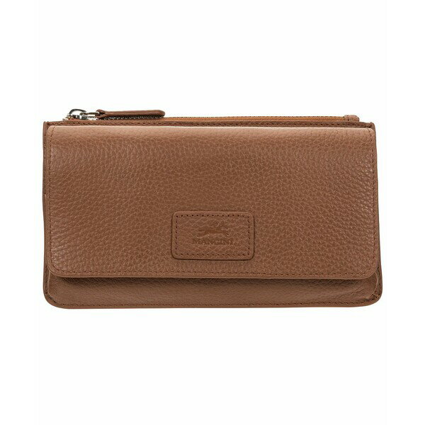 マンシーニ レディース 財布 アクセサリー Women's Pebbled Collection RFID Secure Crossbody Wallet Camel