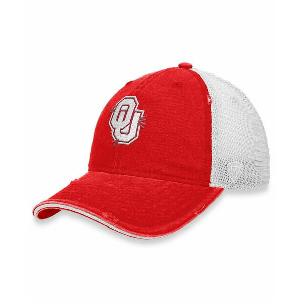 トップ・オブ・ザ・ワールド レディース 帽子 アクセサリー Women's Crimson, White Oklahoma Sooners Radiant Trucker Snapback Hat Crimson, White
