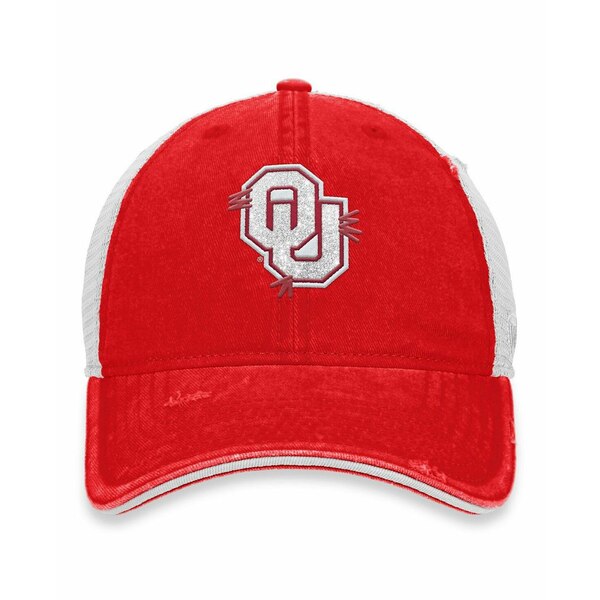 トップ・オブ・ザ・ワールド レディース 帽子 アクセサリー Women's Crimson, White Oklahoma Sooners Radiant Trucker Snapback Hat Crimson, White
