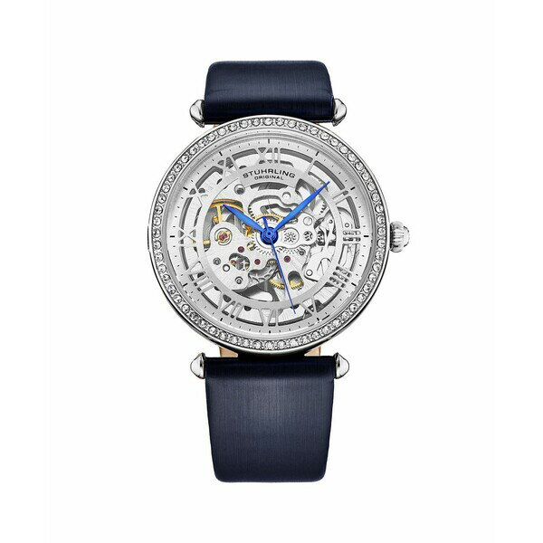 スターリング レディース 腕時計 アクセサリー Women's Legacy Blue Leather , Silver-Tone Dial , 45mm Round Watch Blue