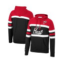 ミッチェル&ネス メンズ パーカー・スウェットシャツ アウター Men's Red, Black Miami Heat Head Coach Pullover Hoodie Red, Black