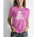 エルエーポップアート レディース Tシャツ トップス Women's Word Art Dogs and Cats T-shirt Pink