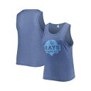 ソフト?アズ ア?グレープ レディース カットソー トップス Women's Navy Tampa Bay Rays Plus Size High Neck Tri-Blend Tank Top Navy(4)