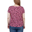 ニューヨークコレクション レディース カットソー トップス Petite Short Sleeve Extended Sleeve Tunic Top Magenta Pyramid