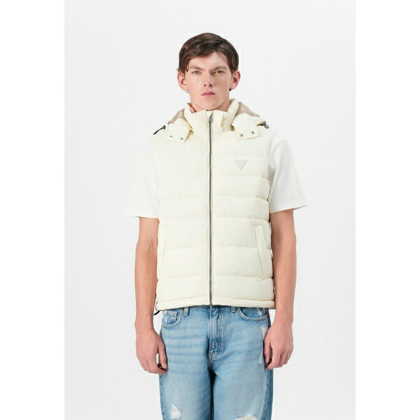 ゲス メンズ ジャケット＆ブルゾン アウター LIGHT VEST - Waistcoat - pearl white