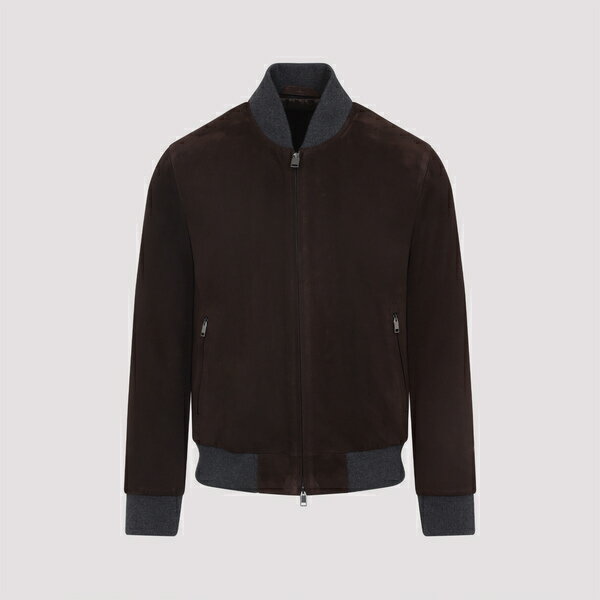 ブリオーニ メンズ ジャケット&ブルゾン アウター Classic Bomber Jacket Dark Brown
