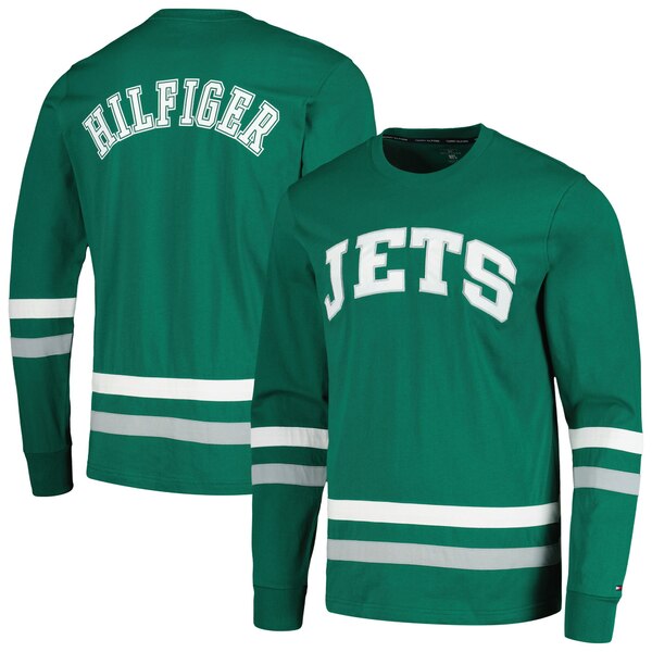 トミー ヒルフィガー メンズ Tシャツ トップス New York Jets Tommy Hilfiger Nolan Long Sleeve TShirt Green/Gray