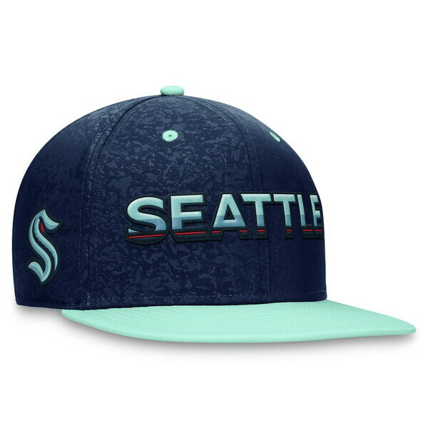 ファナティクス メンズ 帽子 アクセサリー Seattle Kraken Fanatics Authentic Pro Rink Two Tone Snapback Hat Deep Sea Blue/Light Blue