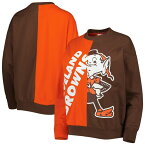 ミッチェル&ネス レディース パーカー・スウェットシャツ アウター Cleveland Browns Mitchell & Ness Women's Big Face Pullover Sweatshirt Orange/Brown