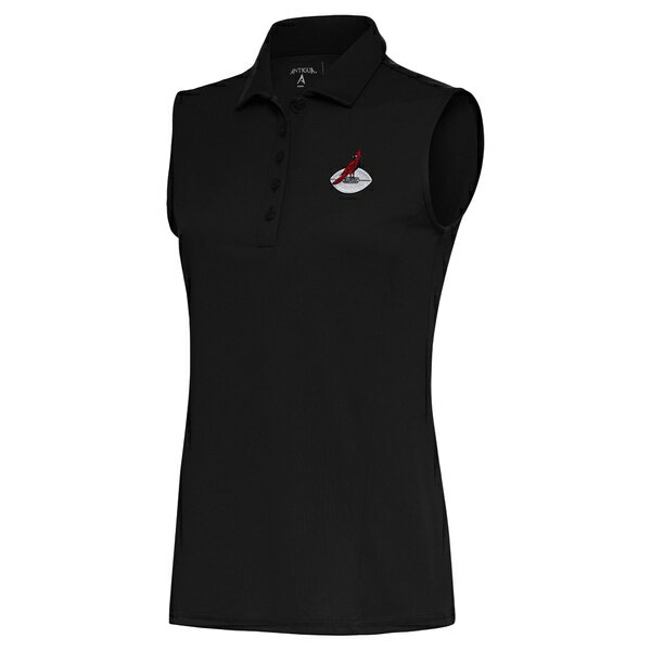 アンティグア レディース ポロシャツ トップス Arizona Cardinals Antigua Women's Throwback Logo Sleeveless Tribute Polo Black