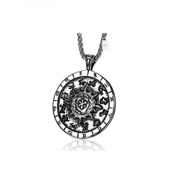 【送料無料】 ハッピーフライデイズ メンズ ネックレス・チョーカー アクセサリー Titanium Steel Compass Pendant Necklace JW YG-D29-02 Steel