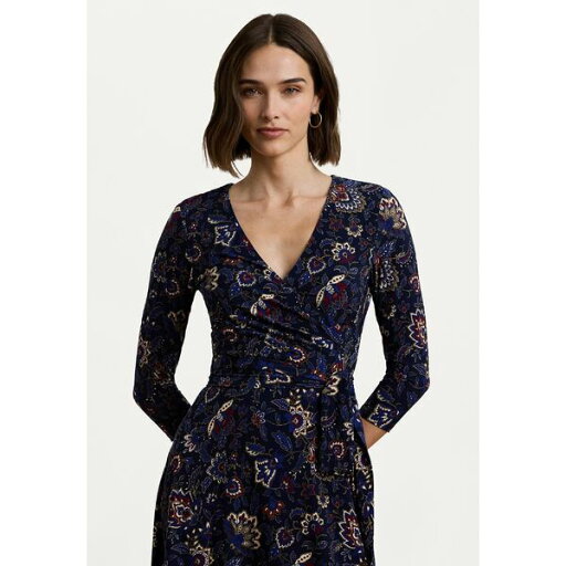 ラルフローレン レディース ワンピース トップス FLORAL SURPLICE STRETCH JERSEY DRESS - Jersey dress - navy/multi ラルフローレン レディース ワンピース トップス FLORAL SURPLICE STRETCH JERSEY DRESS - Jersey dress - navy/multi
