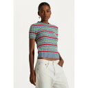ラルフローレン レディース Tシャツ トップス STRIPED CABLE-KNIT SHORT-SLEEVE SWEATER - Print T-shirt ...