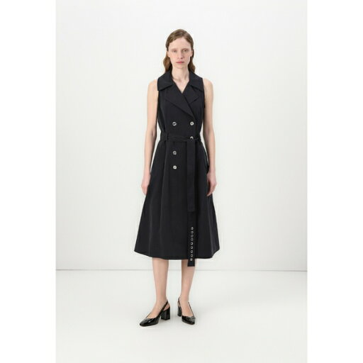 ダナ キャラン ニューヨーク レディース ワンピース トップス DOUBLE BREAST FIT FLARE - Day dress - black ダナ キャラン ニューヨーク レディース ワンピース トップス DOUBLE BREAST FIT FLARE - Day dress - black