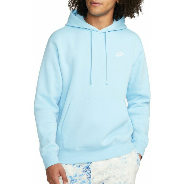 ナイキ メンズ パーカー・スウェットシャツ アウター Nike Men's Sportswear Club Fleece Hoodie Blue Chill