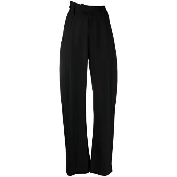 シーナ レディース カジュアルパンツ ボトムス straight-leg asymmetric trousers Black