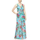 エス エル ファッションズ レディース ワンピース トップス Women's Twist-Front Sleeveless Maxi Dress Aqua Multi