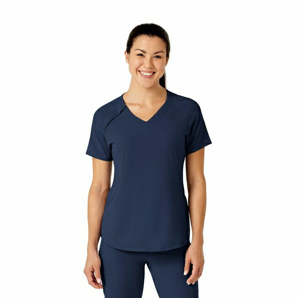 ウィンク レディース カットソー トップス Women's RENEW Zip Accent Scrub Top Navy