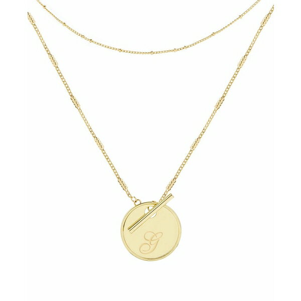 ブルック アンド ヨーク レディース ネックレス・チョーカー・ペンダントトップ アクセサリー 14K Gold Plated Grace Initial Layering Necklace Set Gold - G