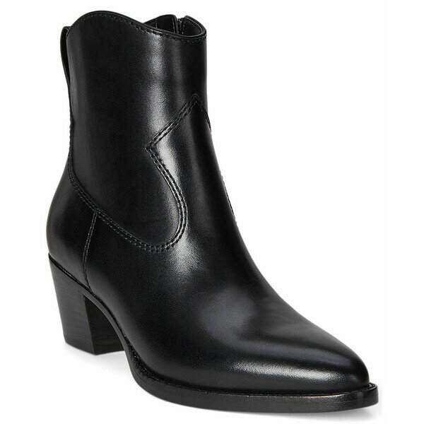 ラルフローレン レディース ブーツ シューズ Women's Harpher Burnished Leather Booties Black Leather