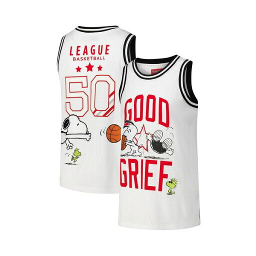 フリーズ マックス メンズ シャツ トップス Men's White Peanuts Good Grief Basketball Jersey White フリーズ マックス メンズ シャツ トップス Men's White Peanuts Good Grief Basketball Jersey White